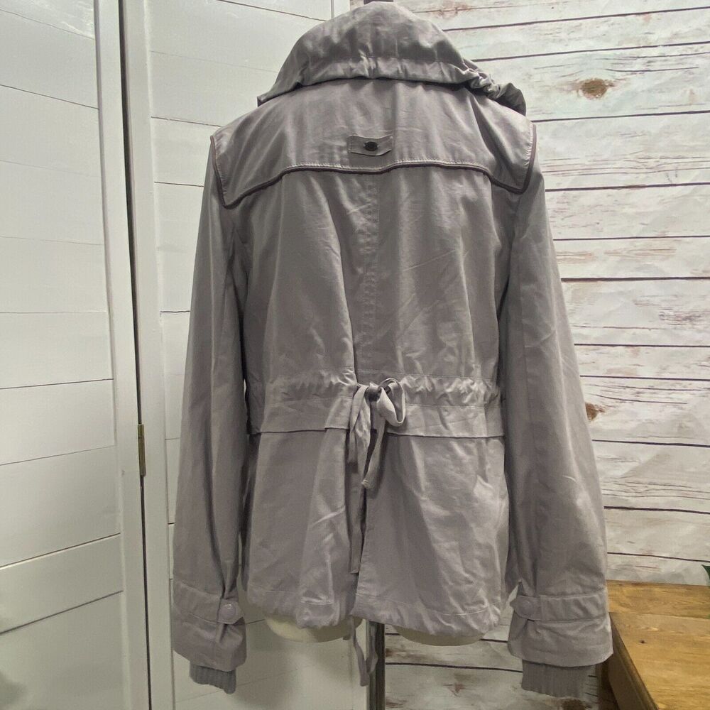Juicy Couture Women's Drawstring Jacket Coat Size Large Lavender Gray Zipper
